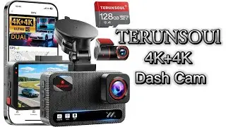 4K + 4K Dual Dash Cam for Cars | Terunsoul Front & Rear Camera with GPS, WiFi & Night Vision