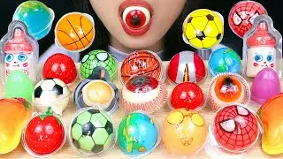 ASMR GUMMY JELLY CANDY 🌏 PLANET GUMMI 👁️ EYEBALL GUMMY, STRAWBERRY JELLY, MANGO, SPIDERMAN