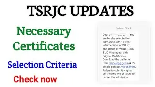 tsrjc results 2021declared|verification process||1st phase counseling|tsrjccet2021@thanya2guide
