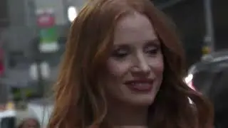 Jessica Chastain arriving at the Late Show!
