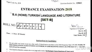 B.A.(Hons) Turkish Language And Literature solved paper/2018/jamia