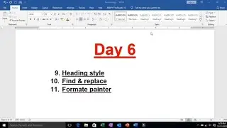 #Day6 Use of Heading style,find& replace, format painter|learn Microsoft word |MS word course