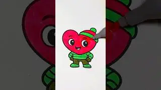 Adorable Cute Baby Heart Coloring ❤️✨ | Relaxing Marker Sound ASMR #satisfying #asmr #coloring