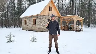 1 Year Alone in the Forest Building My Stone Cabin - Forest Survival Skills