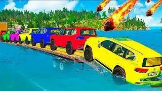 CARS TRANSPORTED OVER WATER GET DESTROYED BY METEORS! 😱💥 #009 | BEAMNG.DRIVE CRASH TEST