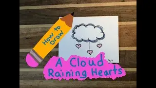 How to Draw a Cloud Raining Hearts Card #easydrawing #valentinescard