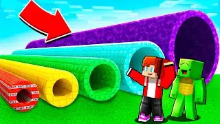 JJ and Mikey Choose The Right Tunnel in Minecraft (Maizen)