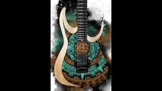 Aztec guitar digital painting