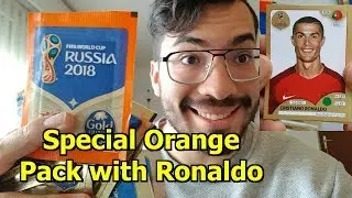 SPECIAL ORANGE PANINI PACK UNBOXING RONALDO | Opening Stickers Russia 2018 Collection Gold Edition