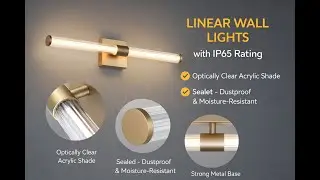 Modern Gold Vanity Lighting Over Mirror | Tubicen 12W LED Bathroom Light Review - Tubicen