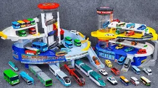 パトカ一たっぷり収納！これがすごい！変形カー合集 Tomica Transformable Car Collection Playset Satisfying with Unboxing