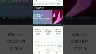 Oceanex Vechain Exchange -Top Coins List