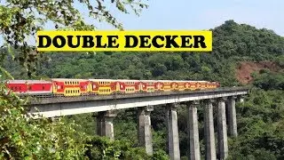 WDG3A ALCO Goa Double Decker Honk, Chug Panval Viaduct, Disappear Into Tunnel