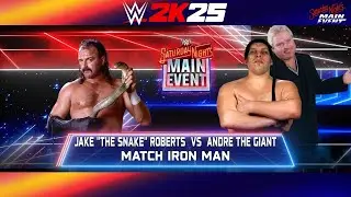 WWE 2K25: JAKE THE SNAKE ROBERTS VS ANDRE THE GIANT | IRON MAN MATCH 2026 | SIMULATION