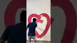 wall painting pink colour fast coat #shorts #wallart