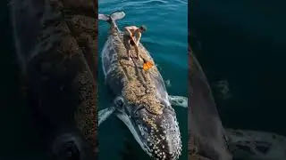 Watch a Brave Young Man Remove Barnacles from a Giant Whale! @rescuecrews #animalrescue #barnacles