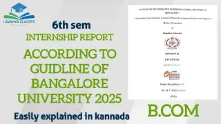 B.com 6th sem internship Guidance from Bangalore University 2025 guidance
