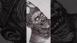 Even in death&hellip; the crown clings.#DarkArt #HorrorArt #InkDrawing #PenAndInk #DarkIllustration #eerie