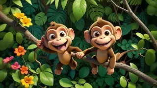 Six Silly Monkeys Swing and Slide | Fun Nursery Rhyme for Kids | Baby Songs and Preschool Learning