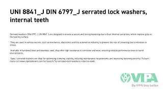 UNI 8841_J DIN 6797_J serrated lock washers, internal teeth