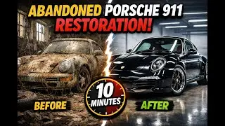FULL CAR RESTORATION ASMR 10 Min of Satisfying Cleaning & Engine Revival Abandoned Car Restoration