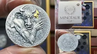 MINOTAUR The Great Greek Mythology 1 oz Antique finish Silver Coin 2023