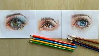Live Replay ✏️Light, Reflection & Detail Tutorial | Realistic Eye Drawing with Colored Pencils