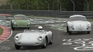 Porsche 550A Spyder VS Porsche 356 1500 Coupe At Nordschleife
