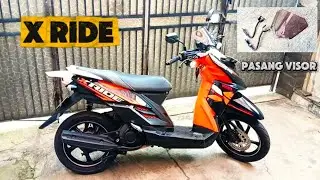 X ride modif pasang visor #visorcustom #yamaha #xride #xride125 #xrider #maticmodifikasi #motovlog 
