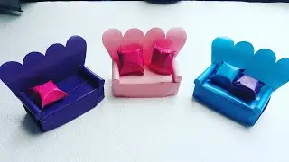Origami Mini Sofa|DIY Miniature Doll Sofa|Angie's Art and Craft
