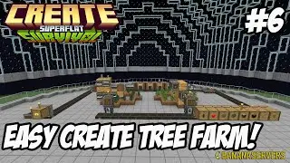 Easy Minecraft Create Mod Tree Farm! | Episode 6 | Minecraft Create Superflat Survival