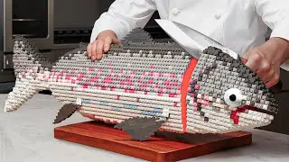 Ultimate LEGO Cooking Showdown Epic Food Creations  Giant Salmon Filleting IRL LEGO Cooking ASMR