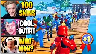 Streamers Host 100 PLAYER Solo SKIN CONTEST | Fortnite Daily Funny Moments Ep.501