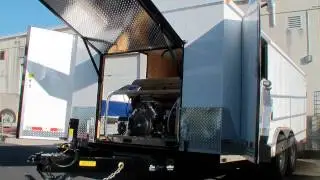 Enclosed hot water pressure washer trailer 3500 PSI @ 9 GPM hot water pressure washer & AZV88