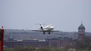 Plane Spotting NetJets Bombardier Challenger Take Off [4K Video]