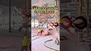 Car Gets Stuck On TRAIN Tracks!