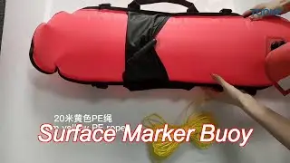 210d nylon surface marker buoy pvc inflatable spearfishing floats and buoys with dive flag