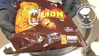 LION Choco MINI Ice Cream Rolls | ASMR | Food Art | Relaxation | oddly satisfying Street Food Sound