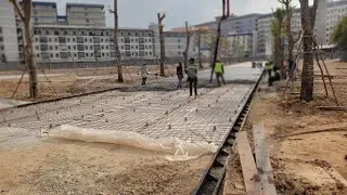 Road Concrete casting | Shot by dji mini 3