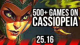 CASSIOPEIA vs IRELIA (TOP) | 6 solo kills, 8/2/4, 500+ games | KR Grandmaster | 25.16