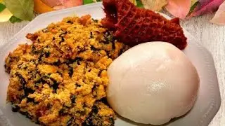 How I prepared my pounded yam using my old wooden mortar and pestle.🥰Enjoy!