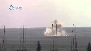 Video Qasion News: Idlib: Barrel bombs over Atshan town 10-4-2015