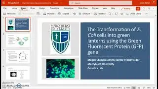 The Transformation of E. Coli cells using the Green Fluorescent Protein (GFP)