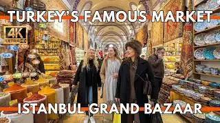 Istanbul Turkey 2026 4K Walking Tour | Grand Bazaar Real Life Crowds + Natural Sound (No Talk)