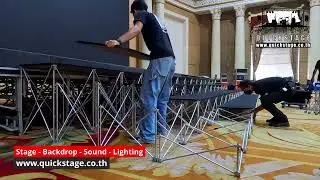 Stage setup บันไดเต็มหน้าเวทีและเวทีเสริม | QUICKSTAGE