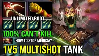 WTF 1v5 Multishot Just Stand & Hit Unkillable Fast Farm Unlimited Root Max Slotted Medusa Dota 2