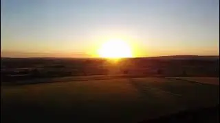Rural British Landscape at Sunset | No Copyright Aerial Drone Footage | Free Download