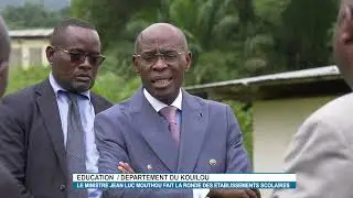 LE MINISTRE JEAN LUC MOUTHOU FAIT LA RONDE DES ETABLISSEMENTS SCOLAIRES DU KOUILOU.