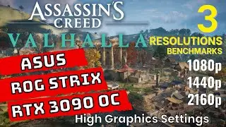 Assassin's Creed Valhalla RTX 3090 Benchmarks at | 1080p | 1440p | 4K | [ASUS ROG STRIX RTX 3090 OC]