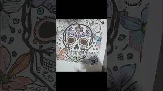 Sugar Skull Art Coloring Page Time Lapse